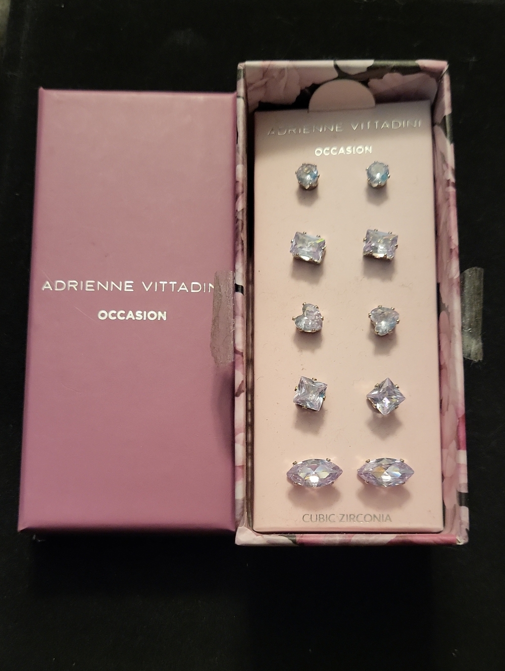 Adrienne Vittadini Occasion Lavender Cubic Zirconia Earring Set
